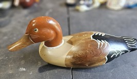 Vintage Hand Painted Wood Duck Decoy - $607.71 MXN