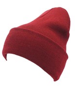 Burgundy - 12 Pack Winter Beanie Knit Hat Skull Solid Ski Hat Skully Hat  - $84.00