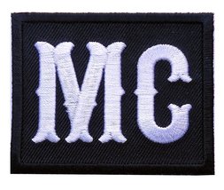 White on Black MC Motorcycle Club Outlaw Embroidered Military Biker [2.5 Inches] - £5.53 GBP