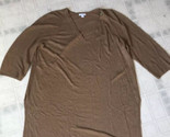 J.Jill XL Petite Great Linen Blend Long Sweater Tunic -Brown Side Slit - $69.89