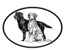 Labrador Retrievers Decal - Dog Breed Oval Vinyl Black &amp; White Window St... - $4.00