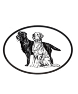 Labrador Retrievers Decal - Dog Breed Oval Vinyl Black &amp; White Window St... - £3.14 GBP