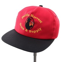 Pacific Harvest Grain &amp; Supply Snapback Trucker Hat Cap Red Black Embroidered - £26.90 GBP