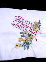 South Carolina Embroidered Quilted Square Frameable Art State Needlepoint Vtg - £21.94 GBP
