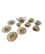 14 PIECE Vintage Japan Porcelain Child’s Tea Set Boy Girl Pick Flowers B... - $9.39