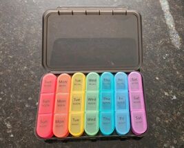7 Day Weekly Pill Organizer 3 Times a Day BPA Free Pill Box for Vitamins... - $10.88