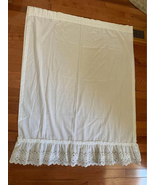 White curtain ruffled Lace Bottom Pair 36”x44” #29b - £9.96 GBP