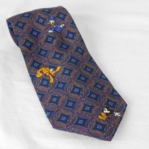 The Disney Store Mens Blue Necktie 100% Silk 58&quot; lg 3.5&quot; wd Mickey Donal... - £15.21 GBP