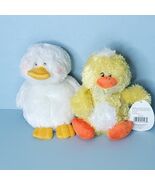 Yellow Chick Duck Cubby Sitting Lot Of 2 Tie Plush Stuffed Animal Easter... - €14,44 EUR