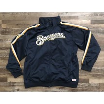 Stitches Milwaukee Brewers Mens 2XL Full Zip Jacket Sewn - $21.17