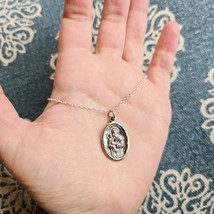Vintage Dainty Saint St Anthony Medal Necklace - $39.99