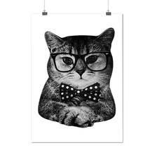 Hipster Cat Man Fun City Kitten Matte/Glossy Poster A0 A1 A2 A3 A4 | Wellcoda - £6.38 GBP+