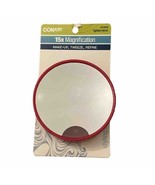 Conair Lighted Suction Cup Mirror 15x Magnification Red Frame Portable NEW - £7.85 GBP