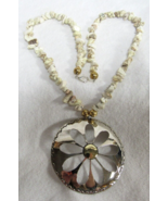 Native American Seminole Handmade Daisy Flower Medallion Necklace C Johnson - $2,723.91 MXN