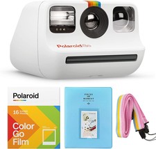 White Polaroid Go Instant Mini Camera With A Double Pack Of, With Album Strap. - £133.48 GBP