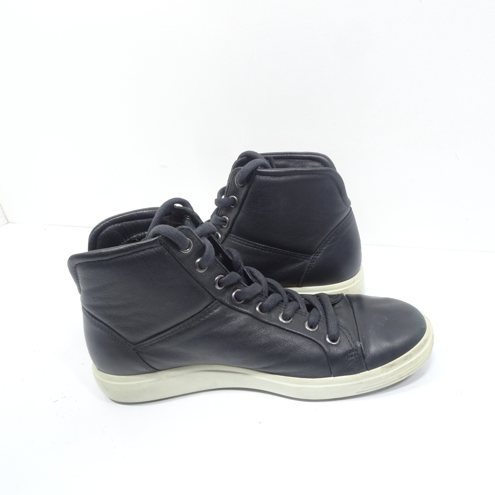 Ecco Soft 7 Womens Size 37 US 6 Black Leather Mid High Top Shoes Item image 11