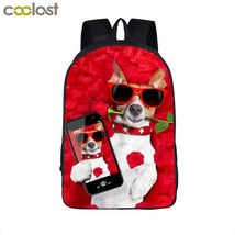 Cute Dog Zoo Backpack for Teenagers Rose Dog Toddler School Bags for Girls Boys  - £25.57 GBP