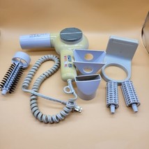 Vintage Norelco Satin 1500 Hair Dryer Brush Rollers Attachments - £21.99 GBP