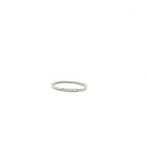 Lab Grown Diamond DELICATE TWIST BAND HPHT 14K White Gold Diamond EF VS1 - $350.00