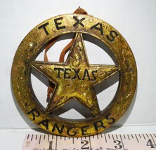 Western Style Texas Rangers Star Badge Cowboy Christmas Tree Ornament 2014 - £21.32 GBP