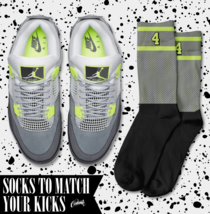 STRIPES Socks for J1 4 Neon Green Volt Air Max 95 Air Zoom Electric T Shirt - $20.69