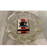 Vintage Heavy Cut Glass Ash Tray with a Vintage Matchbook (Camel 8-Ball ... - $14.84