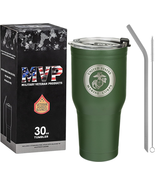 30 Oz USMC OD Green Coffee Tumbler - Double Wall Vacuum Insulated Stainless - £36.74 GBP