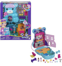 Polly Pocket Blue Teddy Bear Purse Compact Toy New Mini Dolls Playset - £17.61 GBP