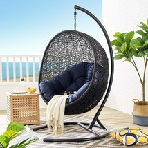 Encase Swing Outdoor Patio Lounge Chair Navy EEI-739-NAV-SET - £546.61 GBP