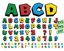 Mario Bros Alphabet Svg, Alphabet Svg, Super Mario Birthday Png - $1.99