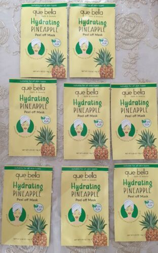 Primary image for 8 pack- Que Bella Bath & Beauty Hydrating Pineapple Peel Off Mask 0.35 oz/ 10g