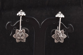 Handcrafted Rhodium Polished Oxidize Solid Silver Vintage Earrings For W... - £21.08 GBP