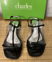Charles by Charles David Black T Strap Thong Buckle Closure Sandals Shoe... - £16.55 GBP