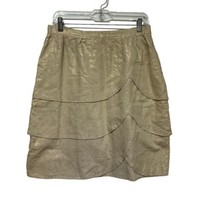 Edme and Esyllte Anthropologie metallic Gold Petal Skirt Size 12 - £25.62 GBP
