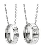 Dad/Mom Titanium Steel Engraved Ring Necklace - £9.37 GBP