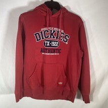 Dickies Hoodie Mens Medium Red Hooded Long Sleeve Drawstring TX-1922 Logo Pouch - £13.08 GBP
