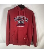 Dickies Hoodie Mens Medium Red Hooded Long Sleeve Drawstring TX-1922 Log... - $22.71 CAD