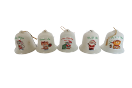 Nice lot of five vintage Russ Christmas themed bell ornaments - £14.93 GBP