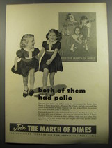 1953 March of Dimes Ad - Both of them had polio - £14.48 GBP