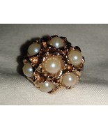 Cluster Ring Faux Pearl Vintage 1960s - £16.78 GBP