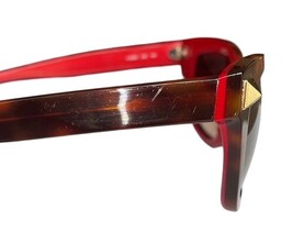 Valentino V656S 240 Red Tortoise Rockstud Sunglasses Italy V Logo image 6