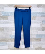 J Crew Minnie Stretch Wool Dress Pants Blue Mid Rise Skinny Ankle Womens 0P - $44.54