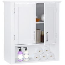 Bathroom Cabinet Free Standing Cupboard Organizer Cabinet Durable White Bath Use - £67.47 GBP