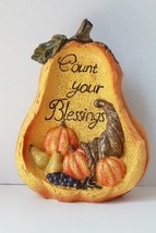 Count Your Blessing Tableop Harvest Pumpkin Cornacopia - Fall Thanksgivi... - $11.87