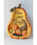 Count Your Blessing Tableop Harvest Pumpkin Cornacopia - Fall Thanksgiving Deco - $217.80 MXN