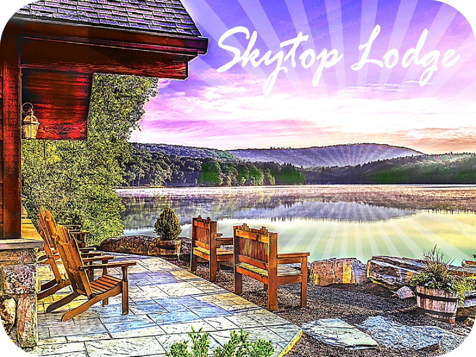 Skytop Lodge Pennsylvania with Sunset Photo Fridge Magnet - $7.25