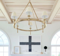 NEW Serena &amp; Lilly Rosecliff Polished Nickel Ring Coastal Cottage Chandelier - £1,241.83 GBP