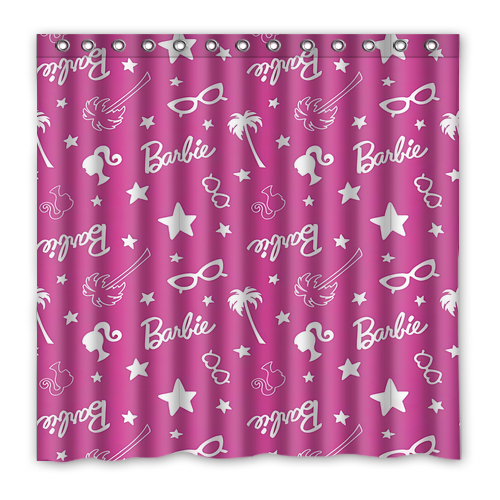 New!!! Cute Barbie Custom Waterproof Polyester Shower Curtain 4 Size Item image 14