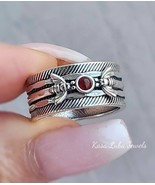 Oxidized Sterling Silver Garnet Bee Ring: Bumble Bee Jewelry - $1,030.55 MXN