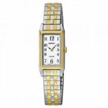Seiko Solar Women&#39;s Watch SUP228 Two-tone Gold Stainless Steel Quartz Wristwatch - £92.21 GBP